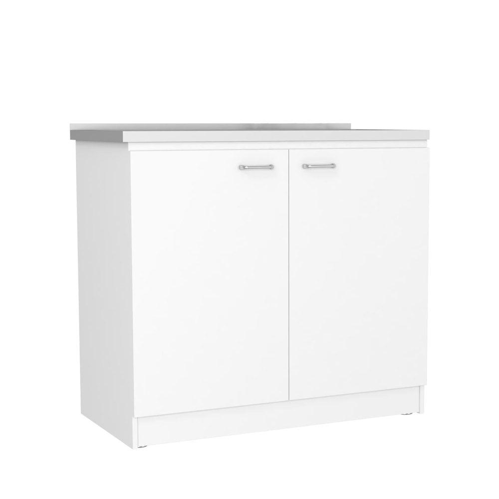 TUHOME Napoles Utility Sink Cabinet With Integrated Steel Sink