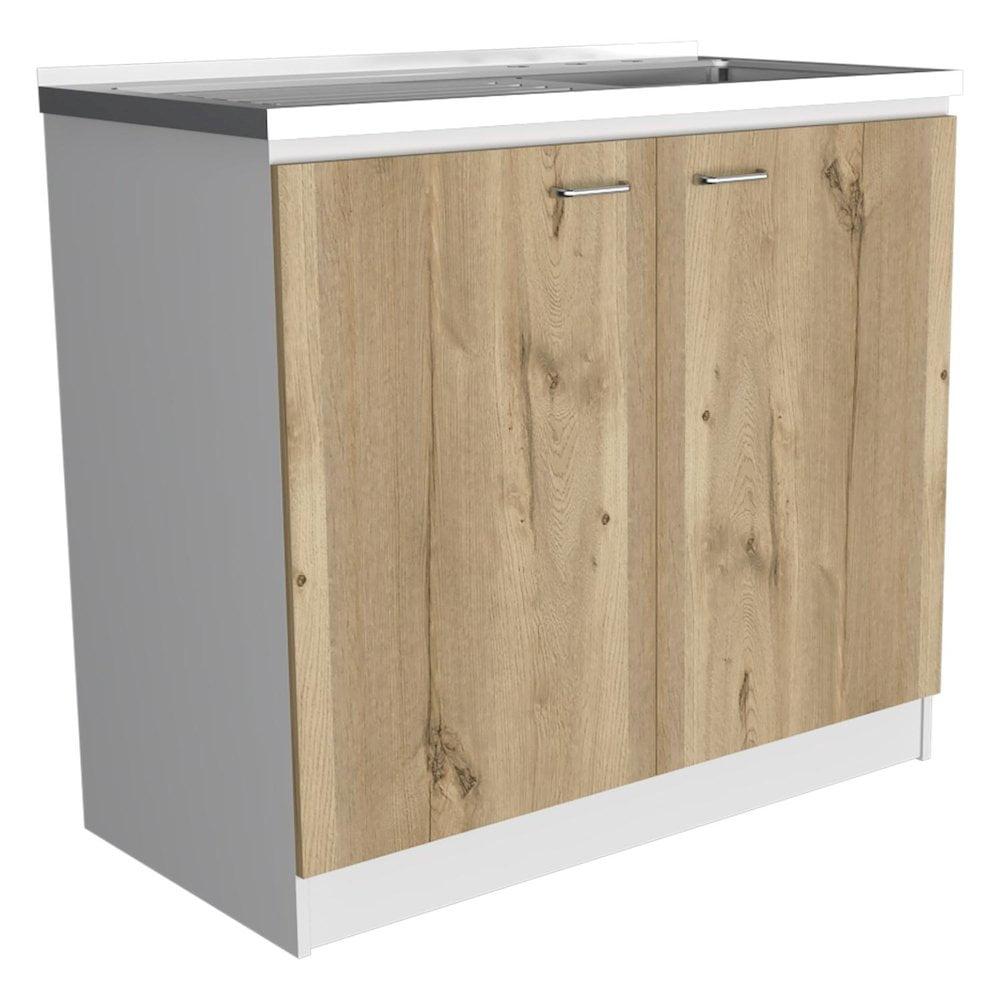 TUHOME Napoles Utility Sink Cabinet With Integrated Steel Sink