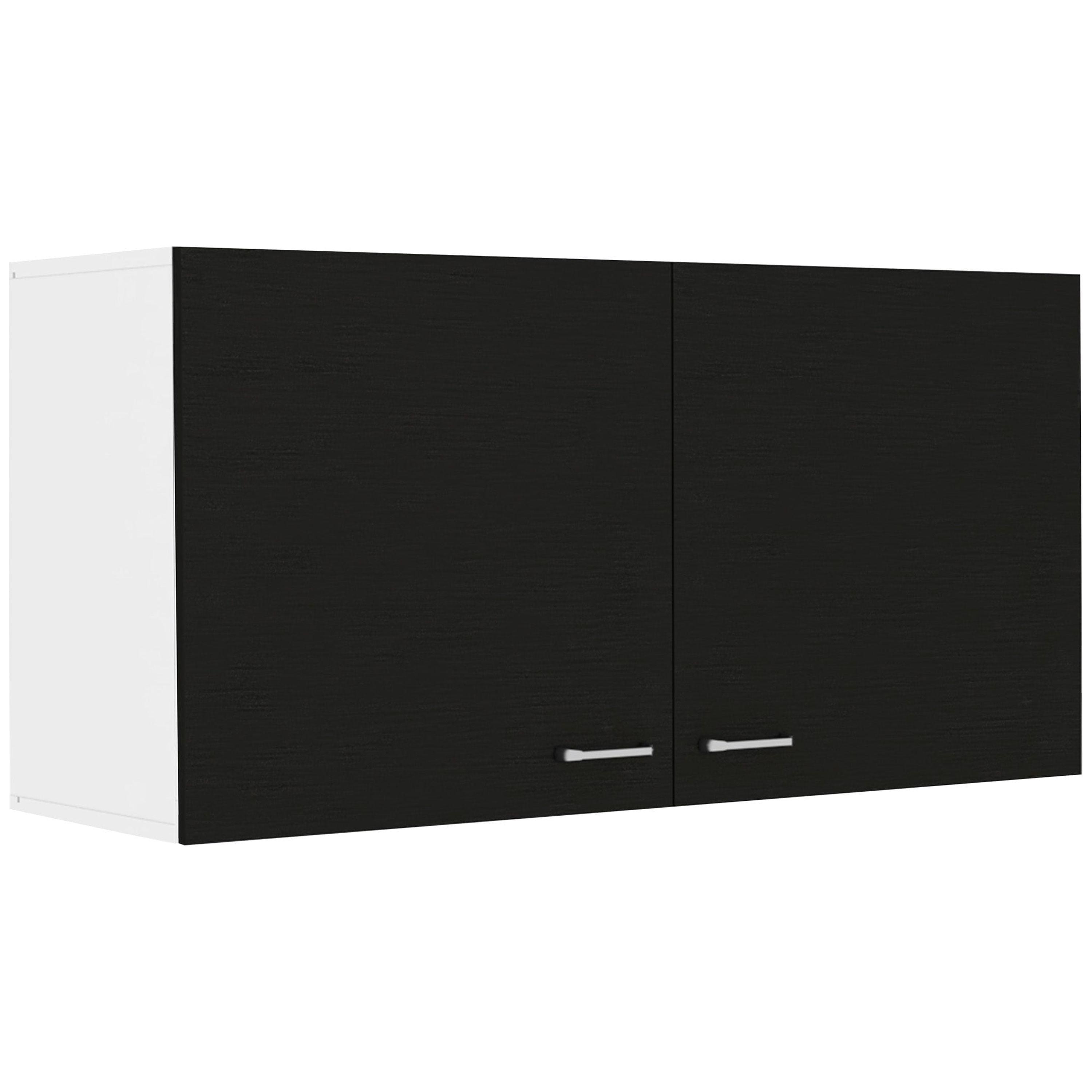 Espresso and White Two-Tone 39'' Wall Mounted Cabinet