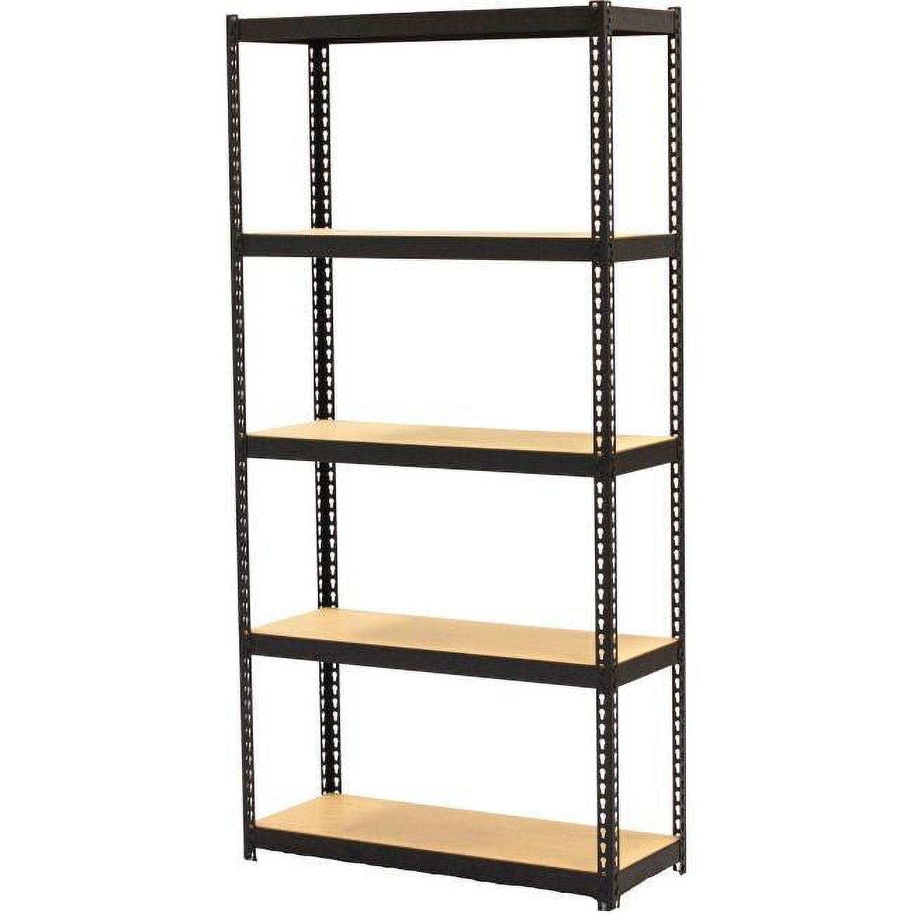 Narrow Black Steel Adjustable Shelving Unit, 60" H x 30" W