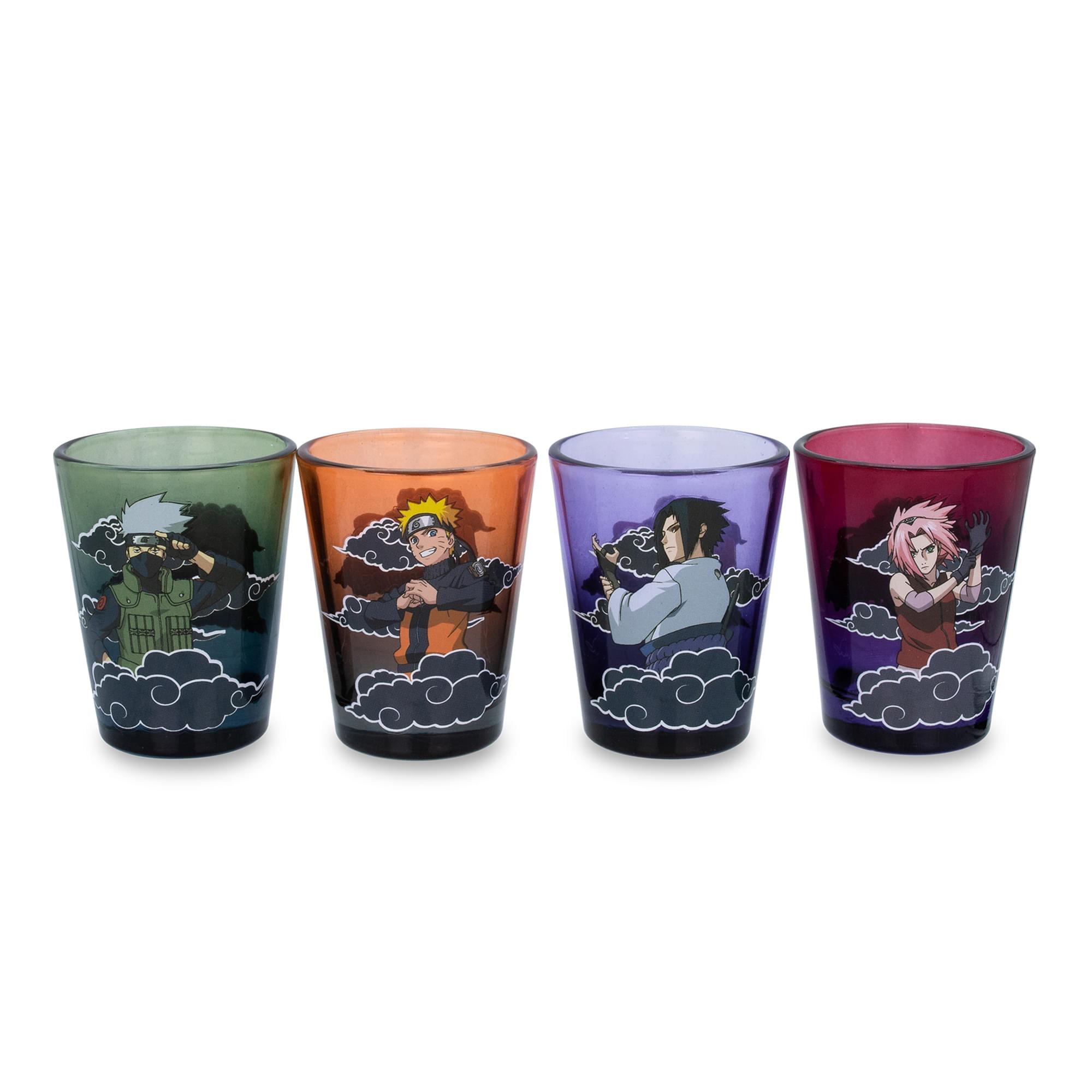 Just Funky Naruto Shippuden Team 7 Characters 2-Ounce Mini Shot Glasses | Set of 4