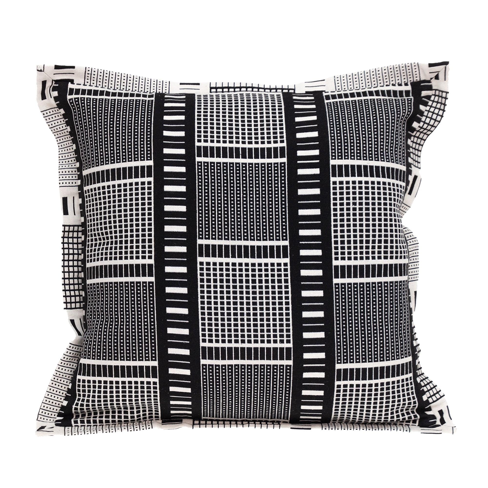 Nassau Collection 20" Black and Gray Geometric Patterned Throw Pillow