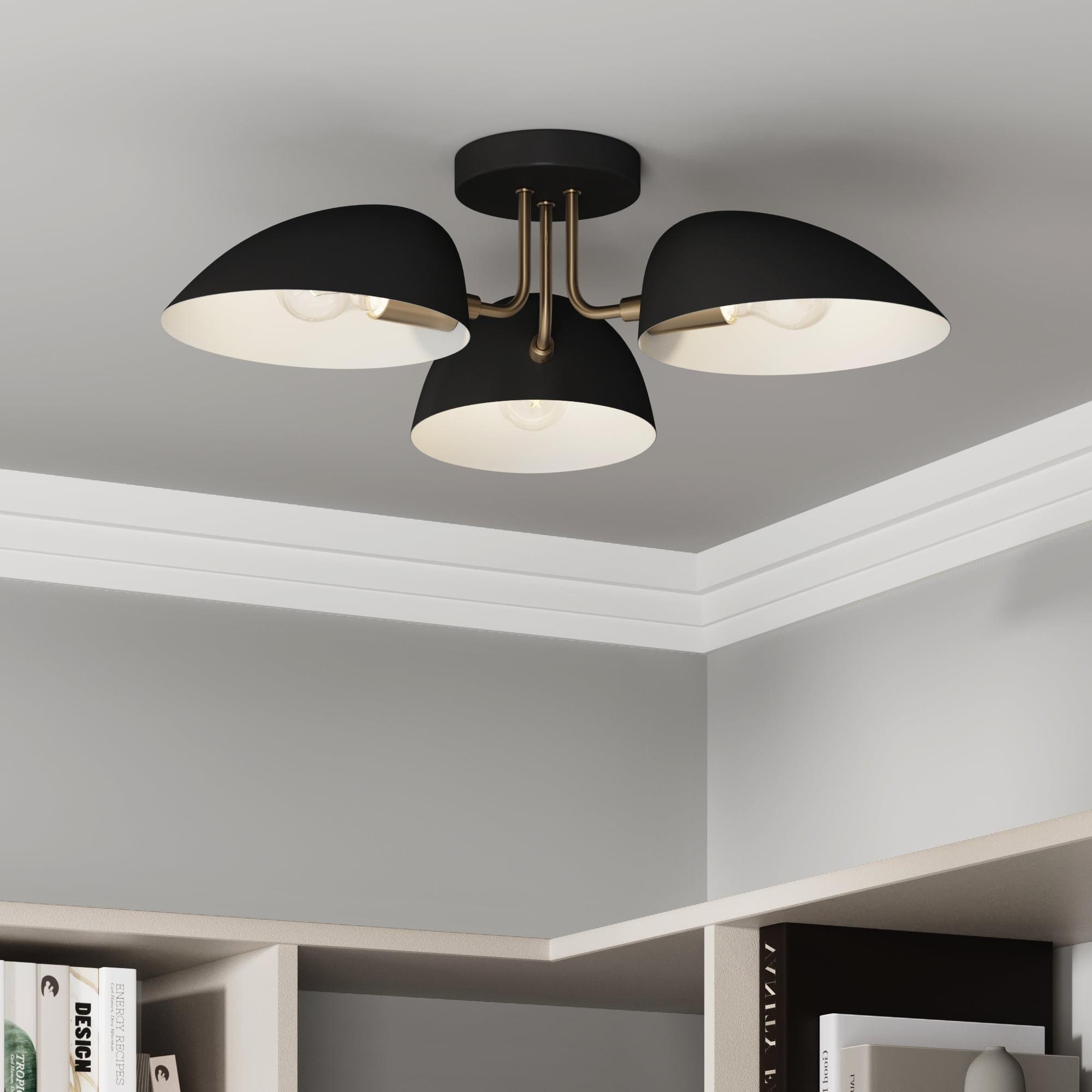 Nathan James Argo Flush Mount Black/Gold