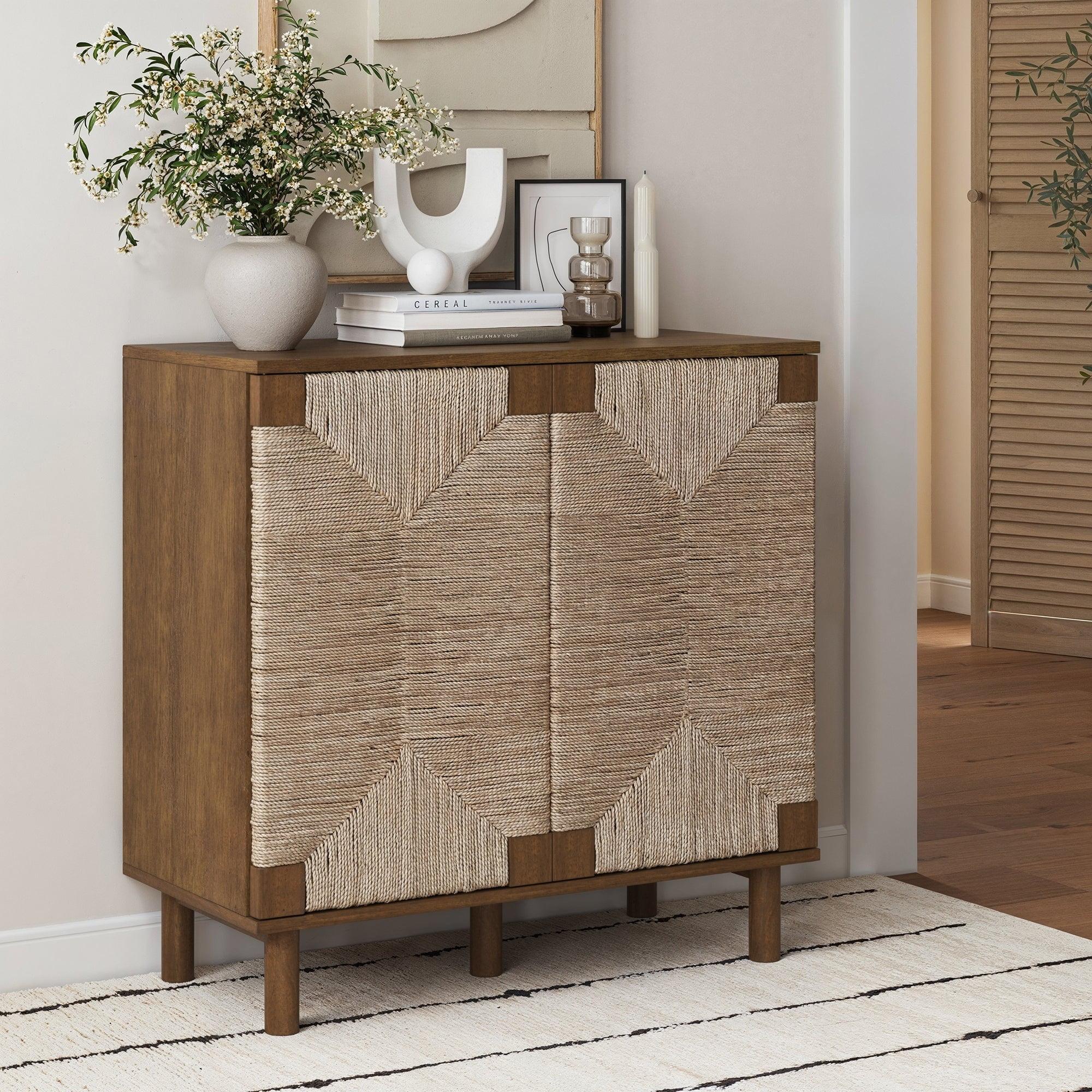 Shellie 31.4'' Tall Solid Wood 2 - Door Accent Cabinet