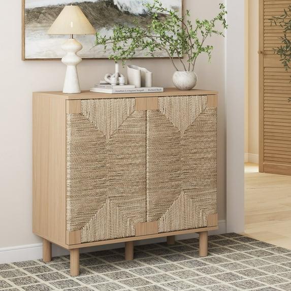 Shellie 31.4'' Tall Solid Wood 2 - Door Accent Cabinet