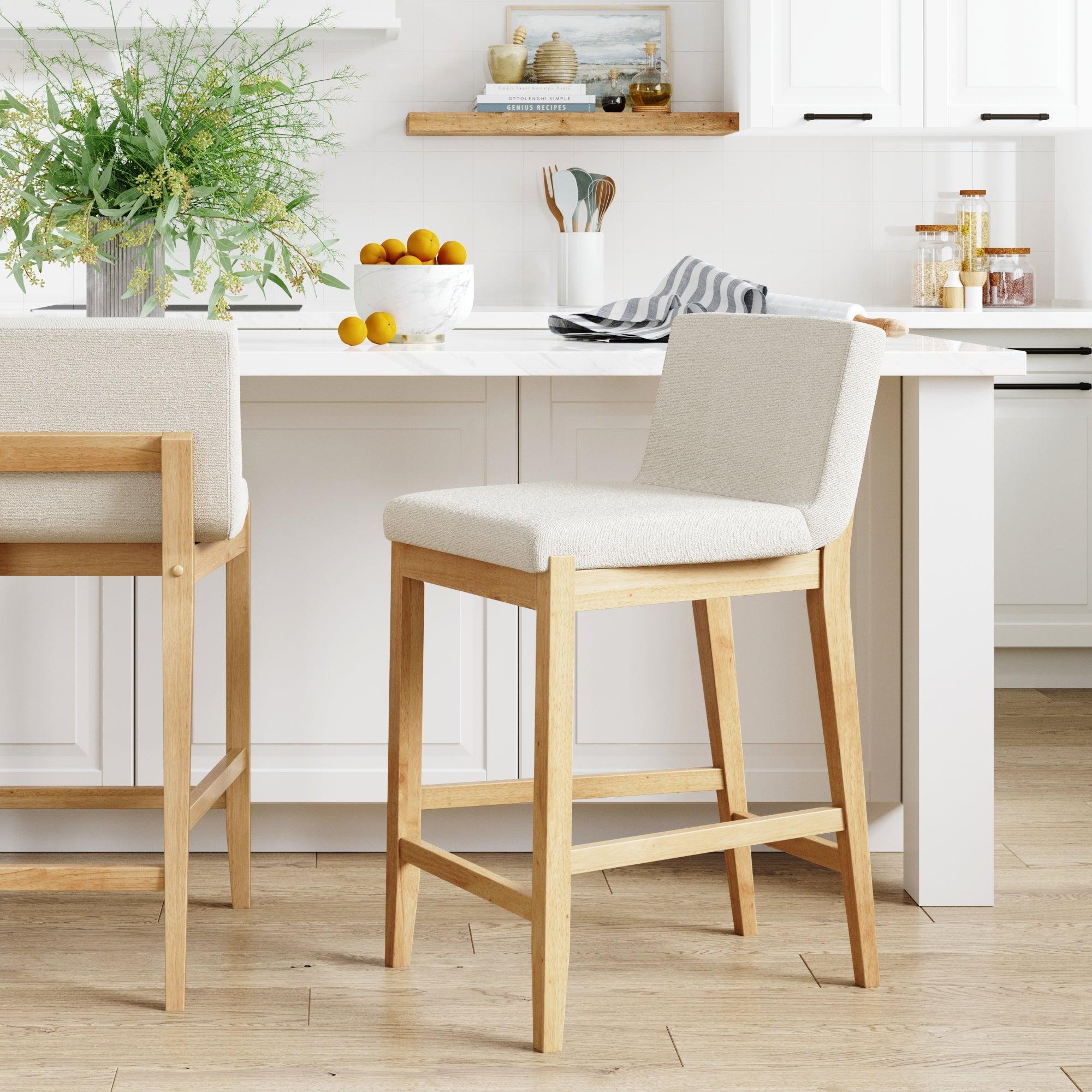 Nathan James Upholstered Wooden Stool