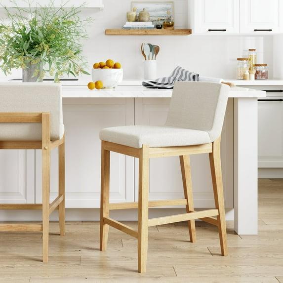 Nathan James Upholstered Wooden Stool