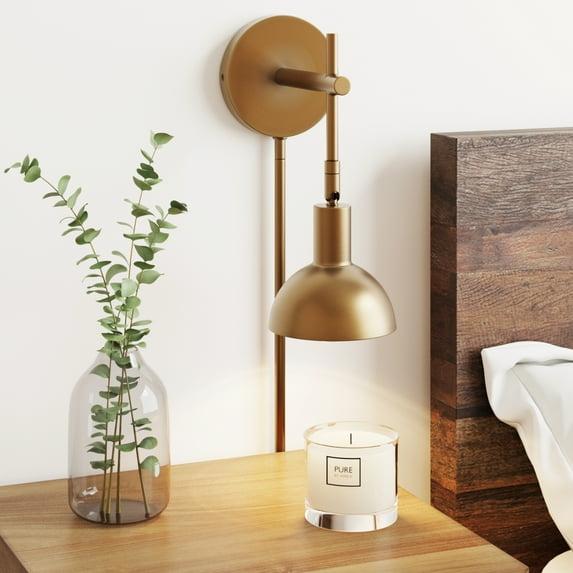 1 - Light Dimmable Plug-in Armed Sconce