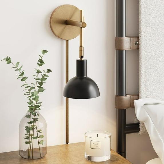 1 - Light Dimmable Plug-in Armed Sconce