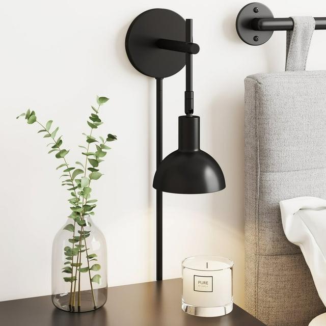 Nathan James 1 - Light Dimmable Plug-in Armed Sconce