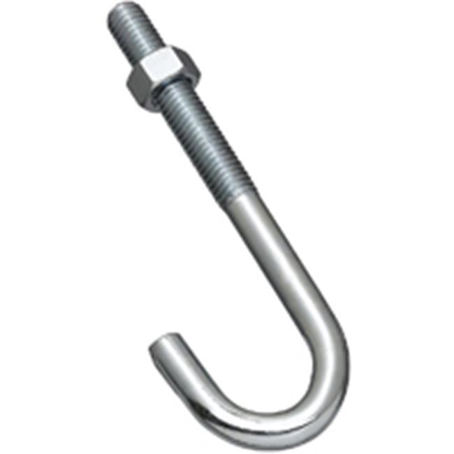 6-Inch Silver Zinc-Plated Steel J-Bolt