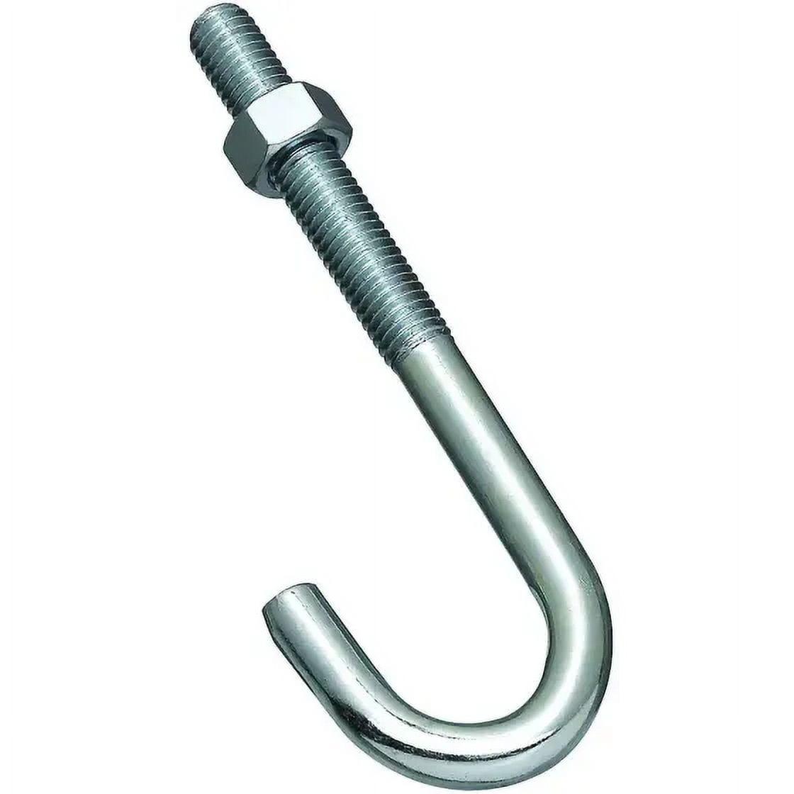 6-Inch Silver Zinc-Plated Steel J-Bolt