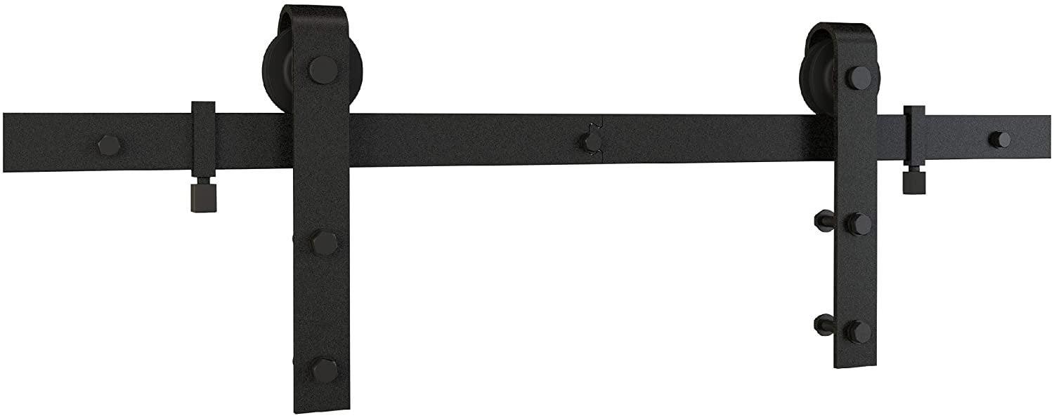 National Hardware N700-004 Interior Sliding Barn Door Hardware Two Piece Classic Kit, 96 in, Matte Black