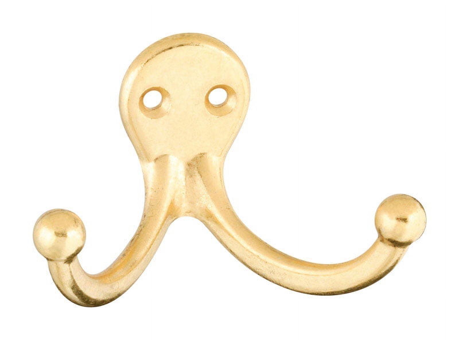 Brass Double Clothes Hook with Ball Tip Design