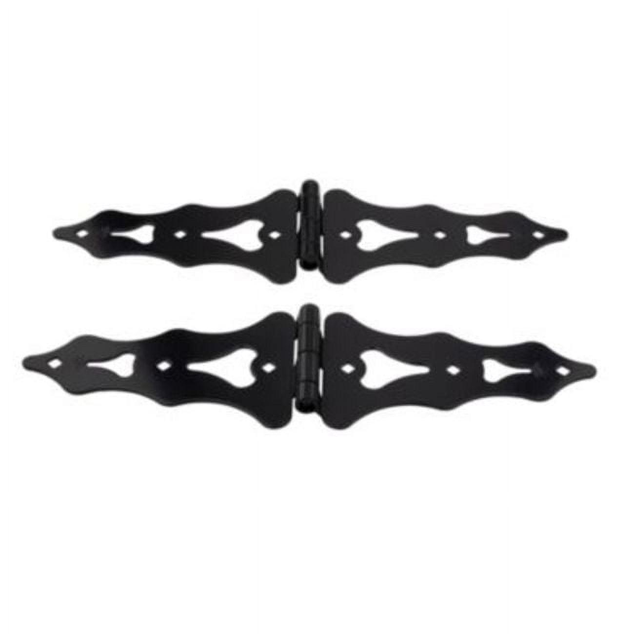 Black Steel Ornamental Strap Hinges for Gates and Doors