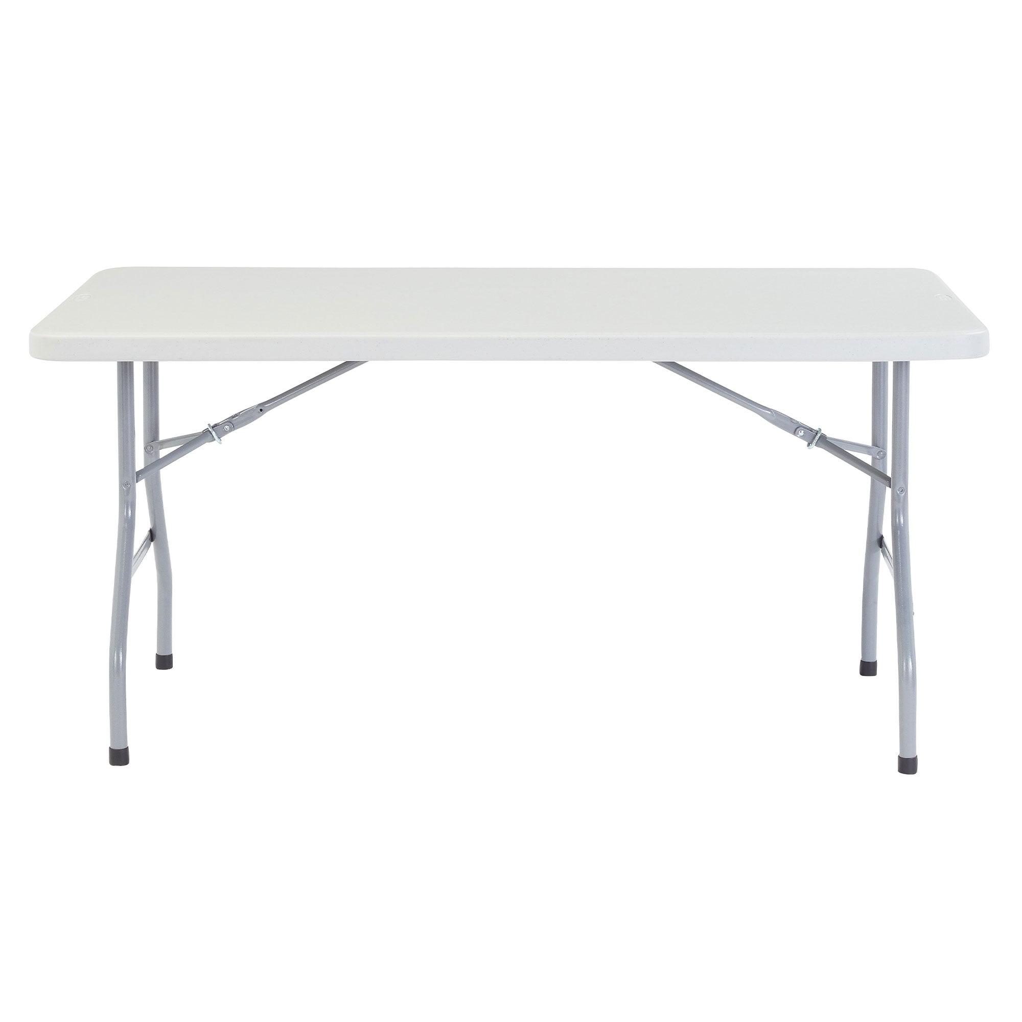 Speckled Gray 30" x 60" Rectangular Folding Table with Steel Frame