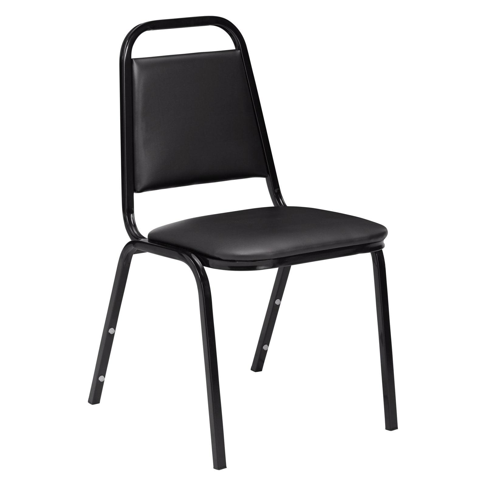 Black Vinyl and Metal Stackable Banquet Chair