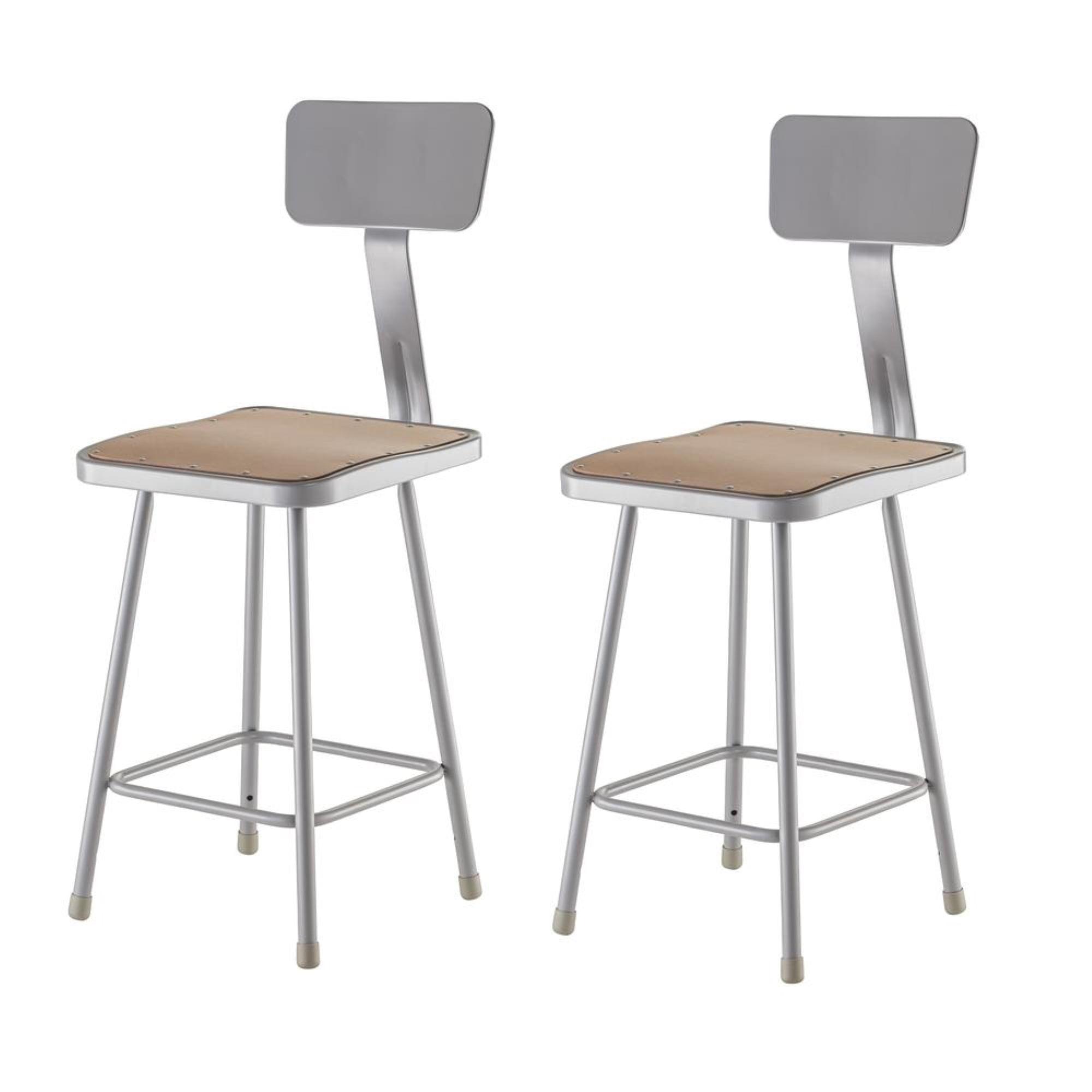 National Public Seating Backed Industrial Stool with Footring