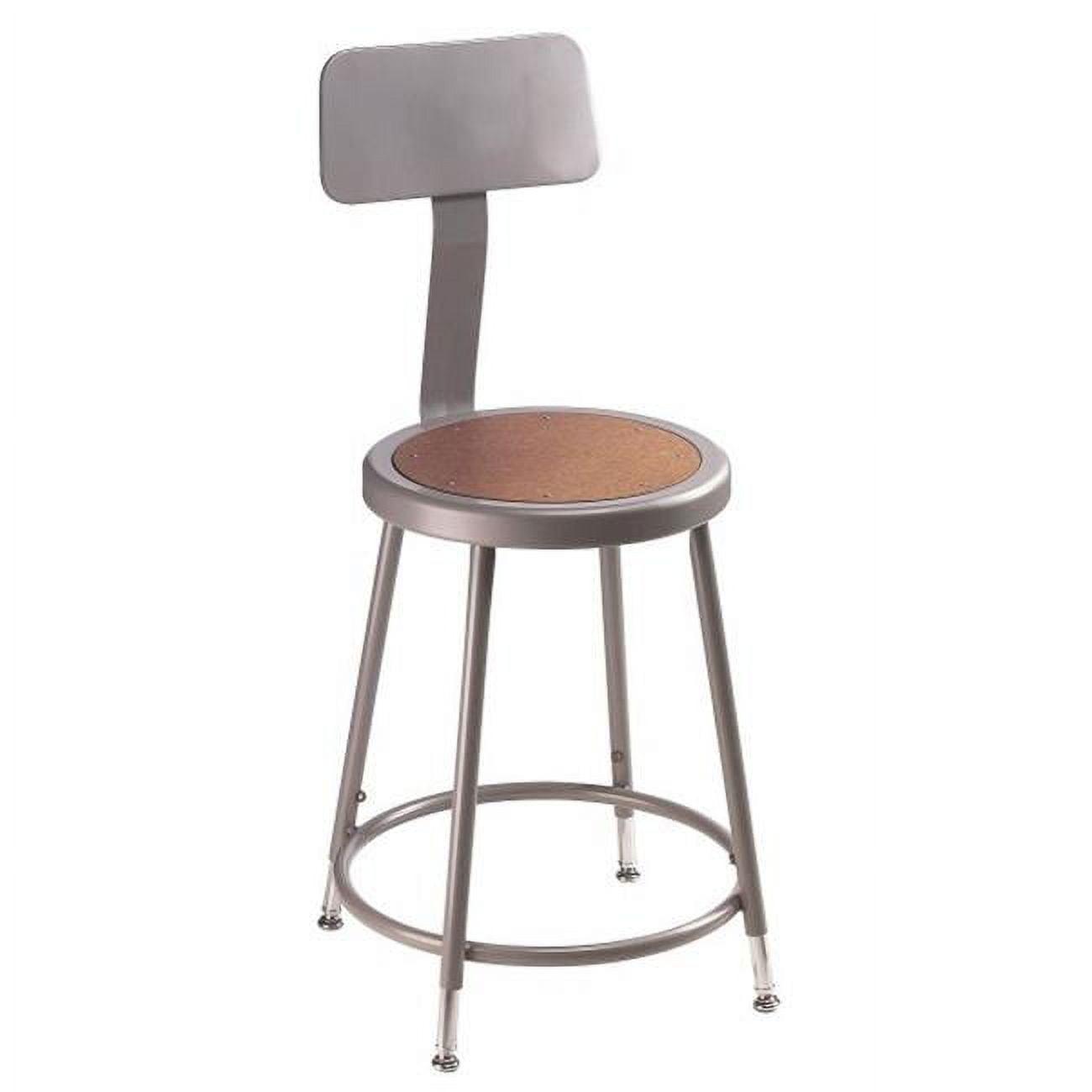 National Public Seating Heavy Duty Steel Stool With Backrest
