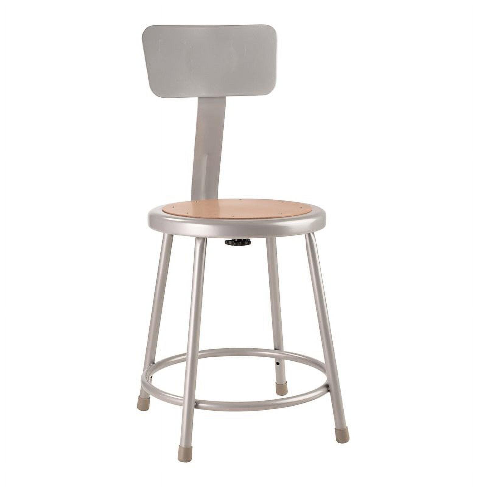 Gray Adjustable Height Ergonomic Metal Lab Stool