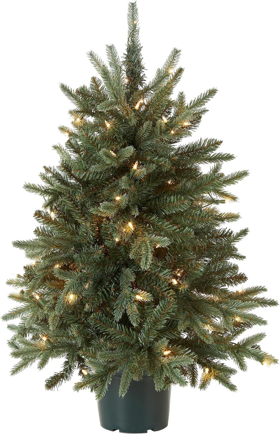 3ft Prelit Potted Fir Christmas Tree with Clear Lights