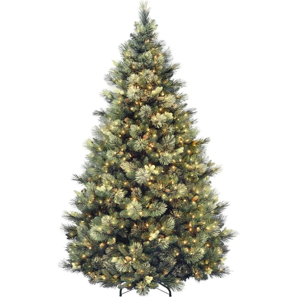 Winter Wonderland Pine Topiary Christmas Tree with White Lights