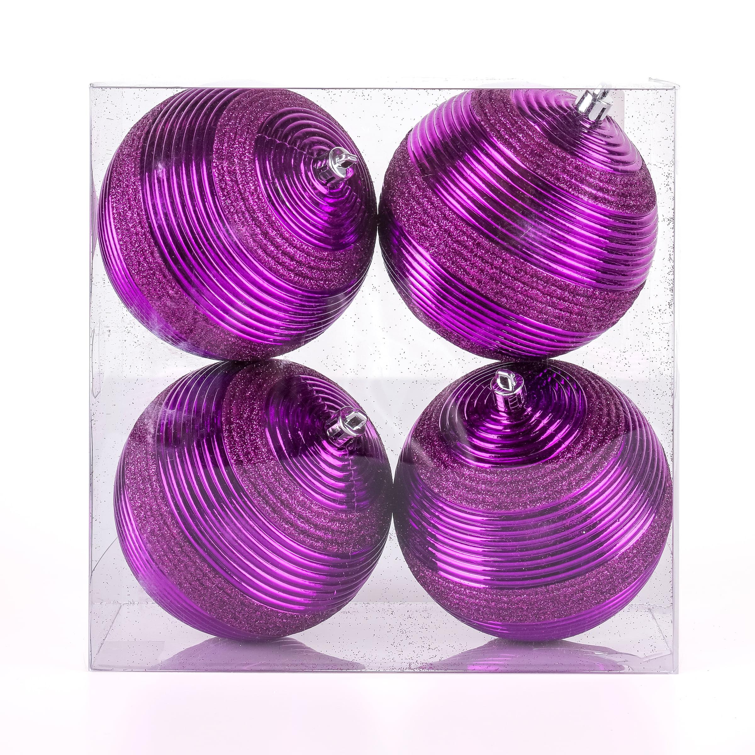 The Holiday Aisle® Shatterproof Swirling Ball Ornaments (Set of 4)