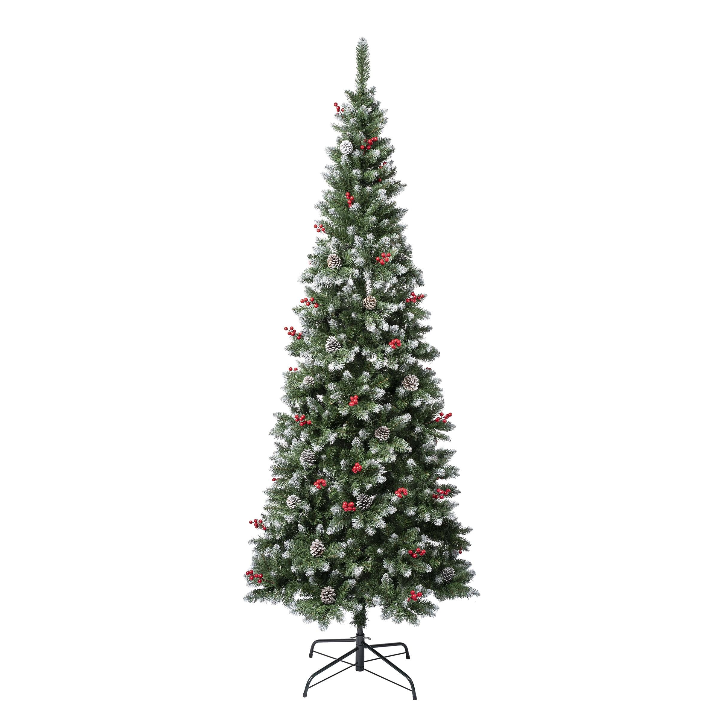 National Tree Company First Traditions Unlit Cullen Hinged Artificial Christmas Tree with Berries & Pinecones