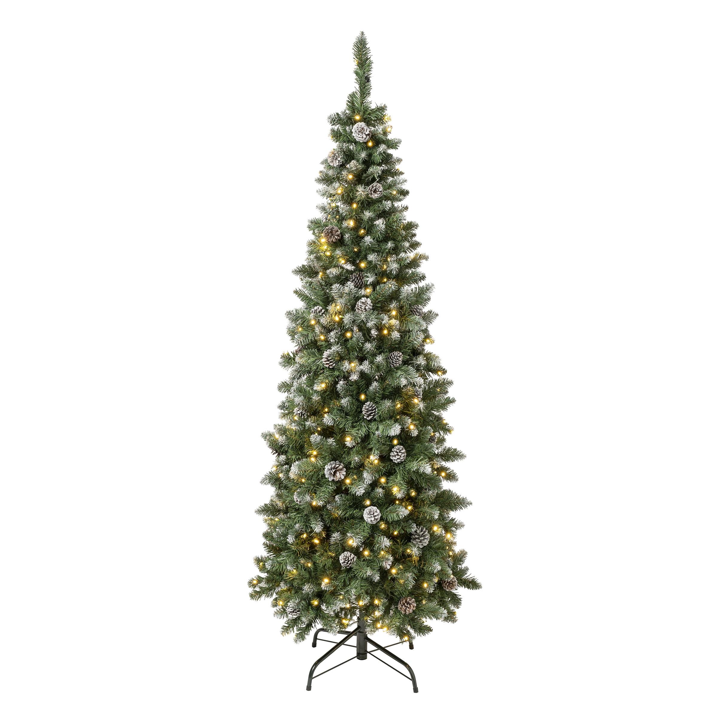 National Tree Company First Traditions Pre-Lit LED Snowy Oakley Hills Artificial Christmas Tree Warm White Lights