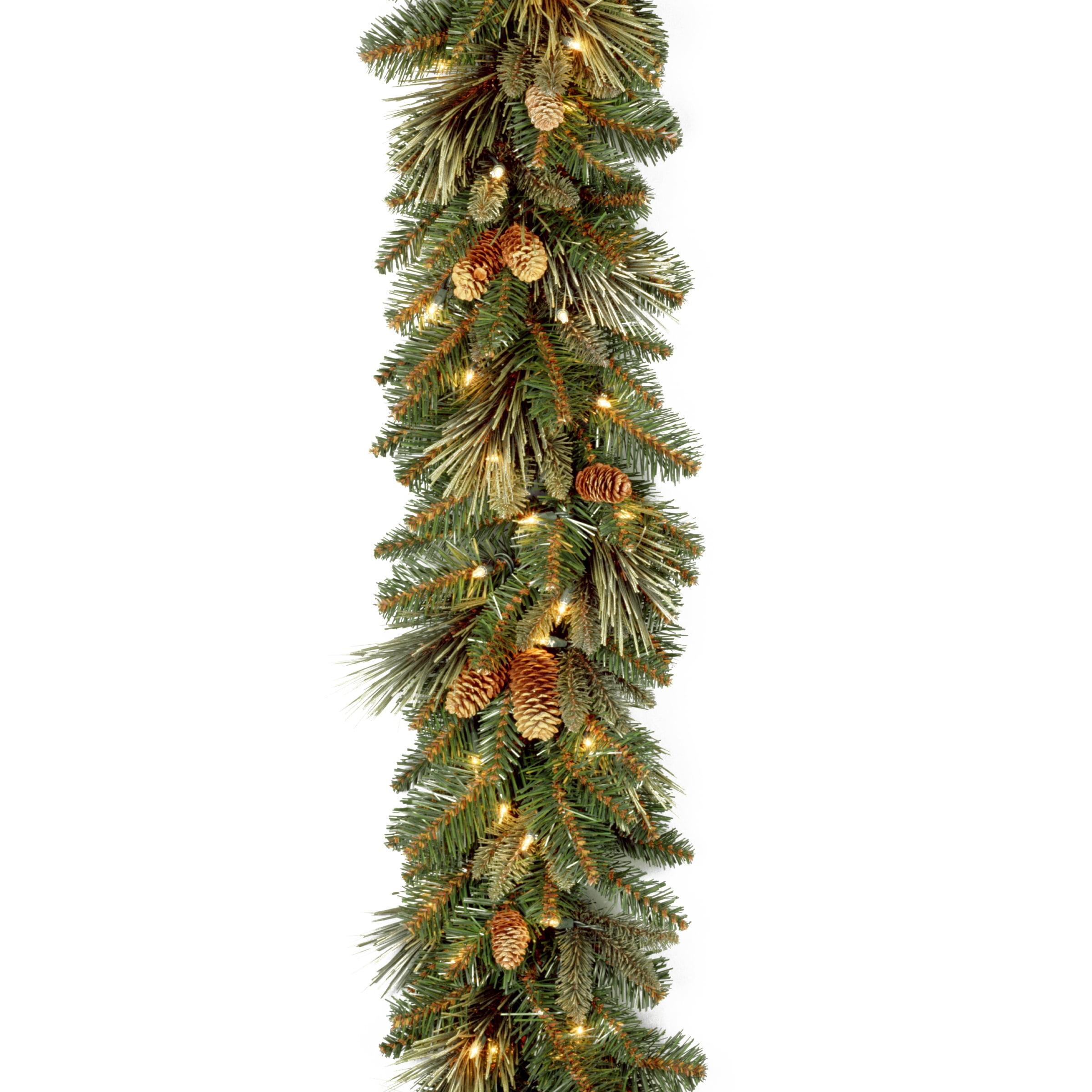 Enchanted Winter Elegance 9ft Pre-Lit Pine Cone Outdoor Garland