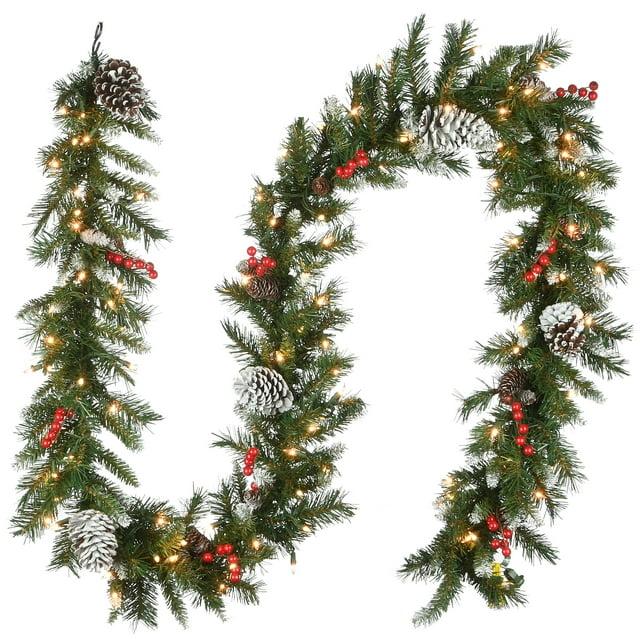 The Holiday Aisle® 9ft. Leavon Garland with Clear Lights