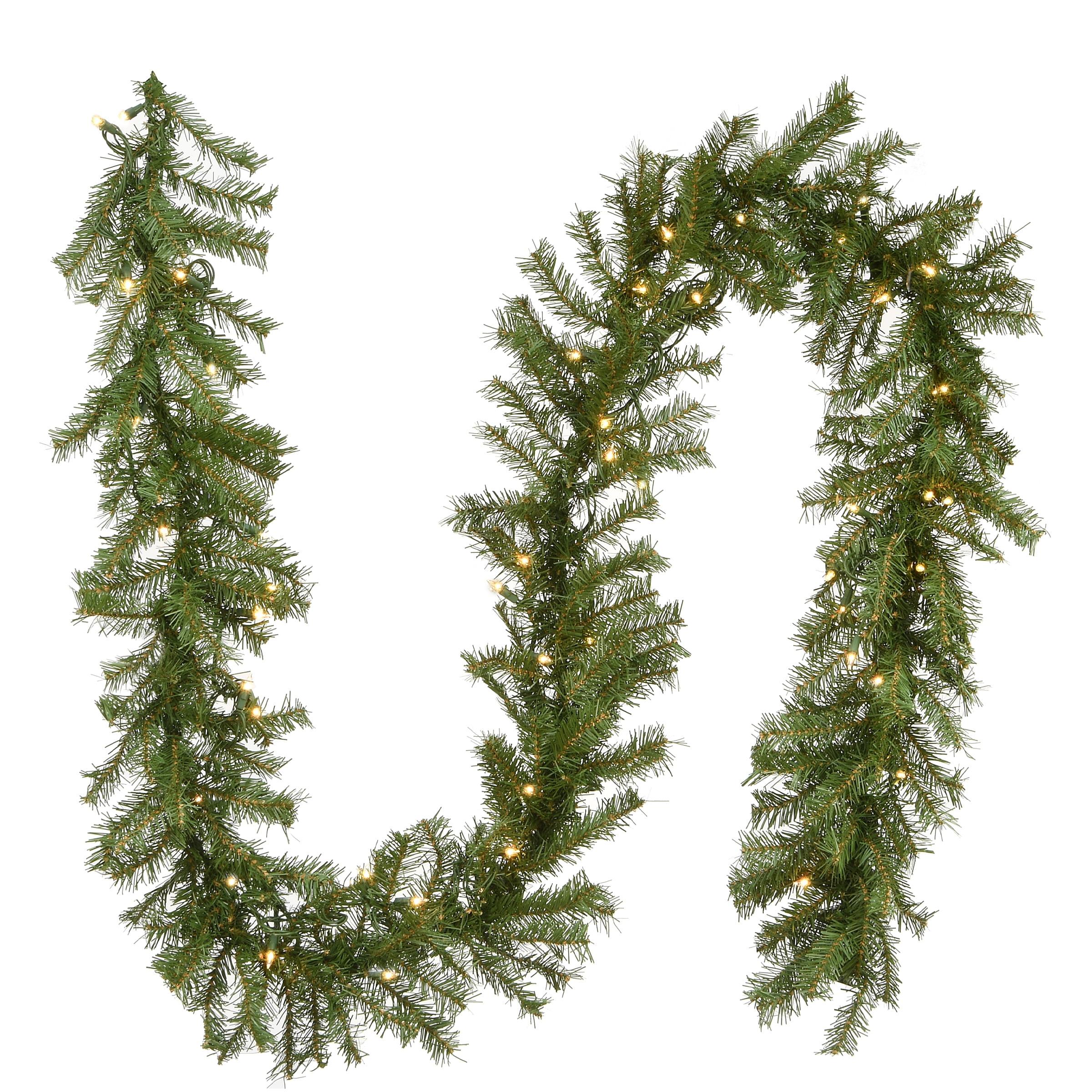 National Tree Company Pre-Lit Artificial Christmas Garland, Green, Norwood Fir, White Lights, Plug In, Christmas Collection, 9 Feet