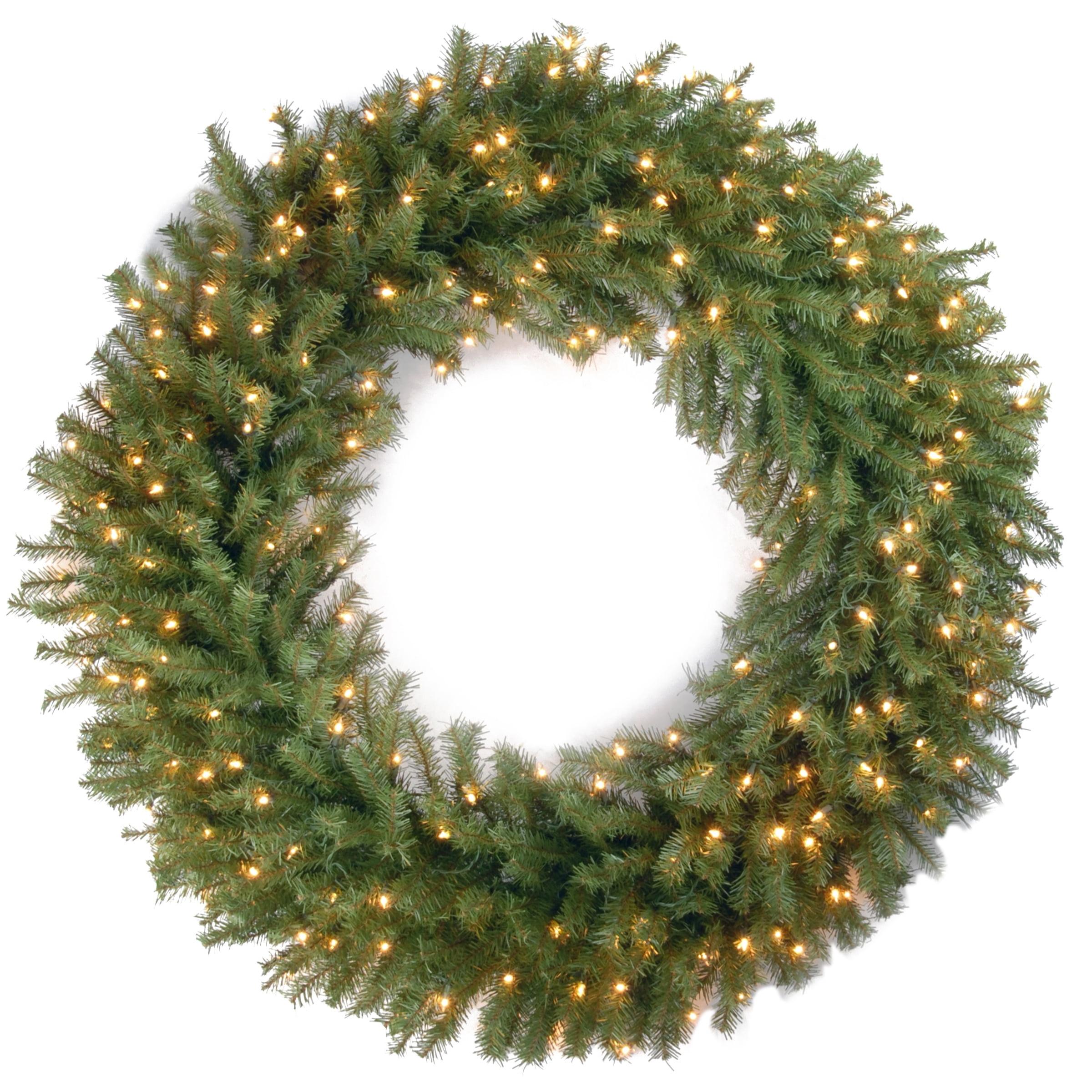 48" Prelit Norwood Fir Artificla Wreath Clear Lights - National Tree Company