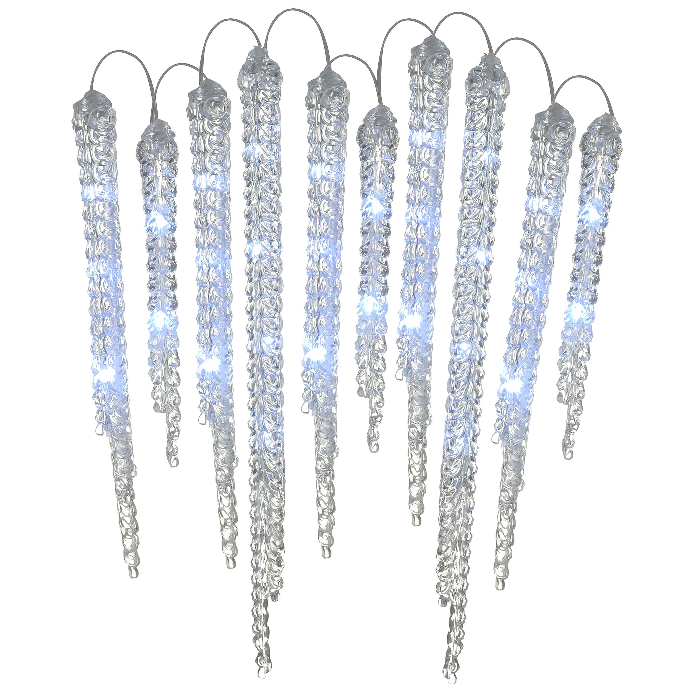 National Tree Company 10ct LED Crystal Icicle Christmas String Lights
