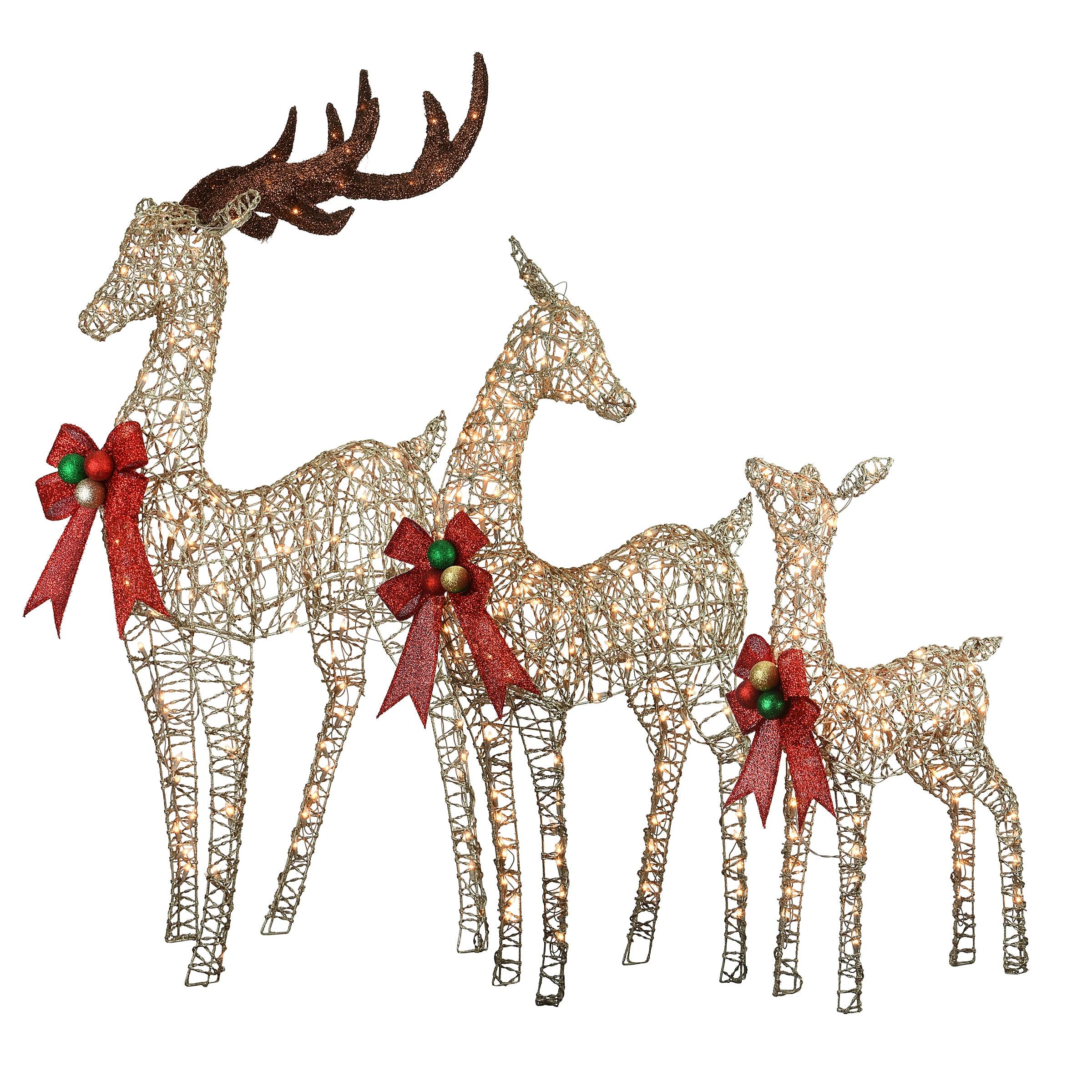 Prelit Deer Family Assortment - National Tree Company