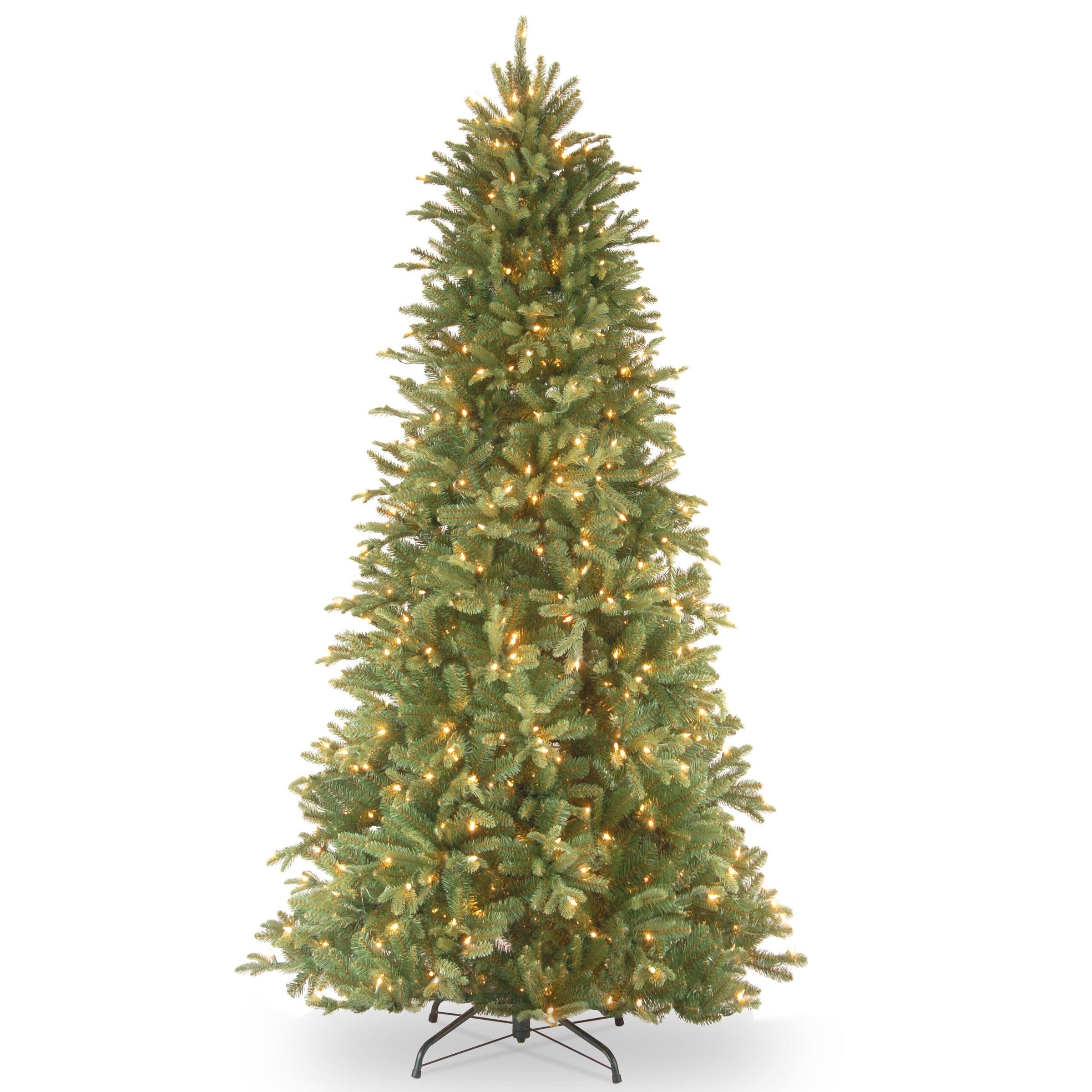 Prelit Slim Tiffany Fir Artificial Christmas Tree Clear Lights - National Tree Company