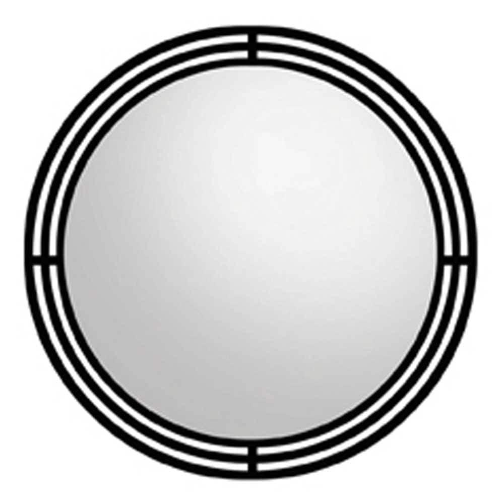 Asana Black Wrought Iron Round Framed Mirror