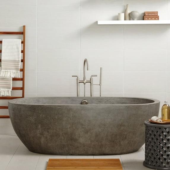 Holas 72" Handcrafted Freestanding Concrete Bathtub