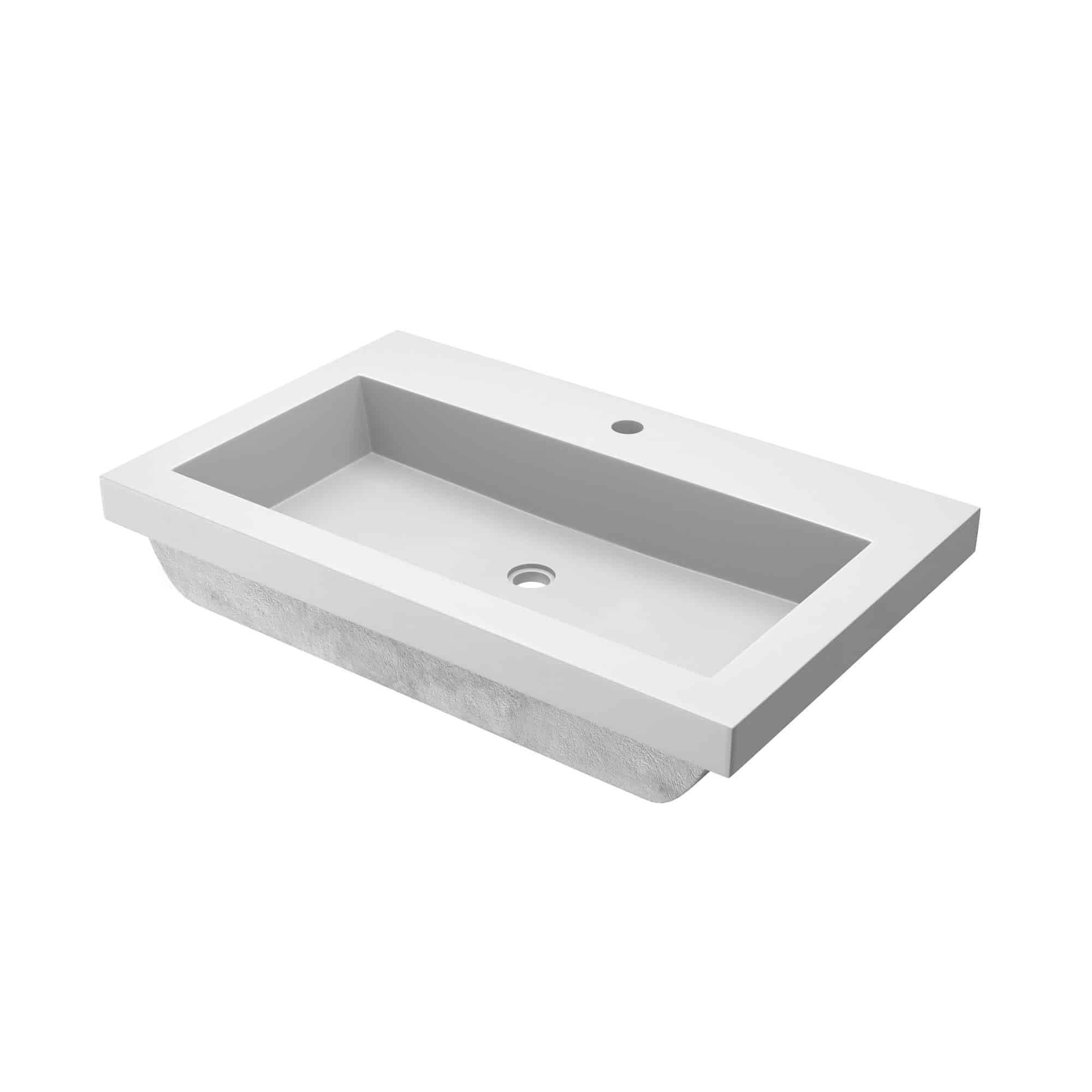 Trough Handmade Rectangular Drop-In Bathroom Sink