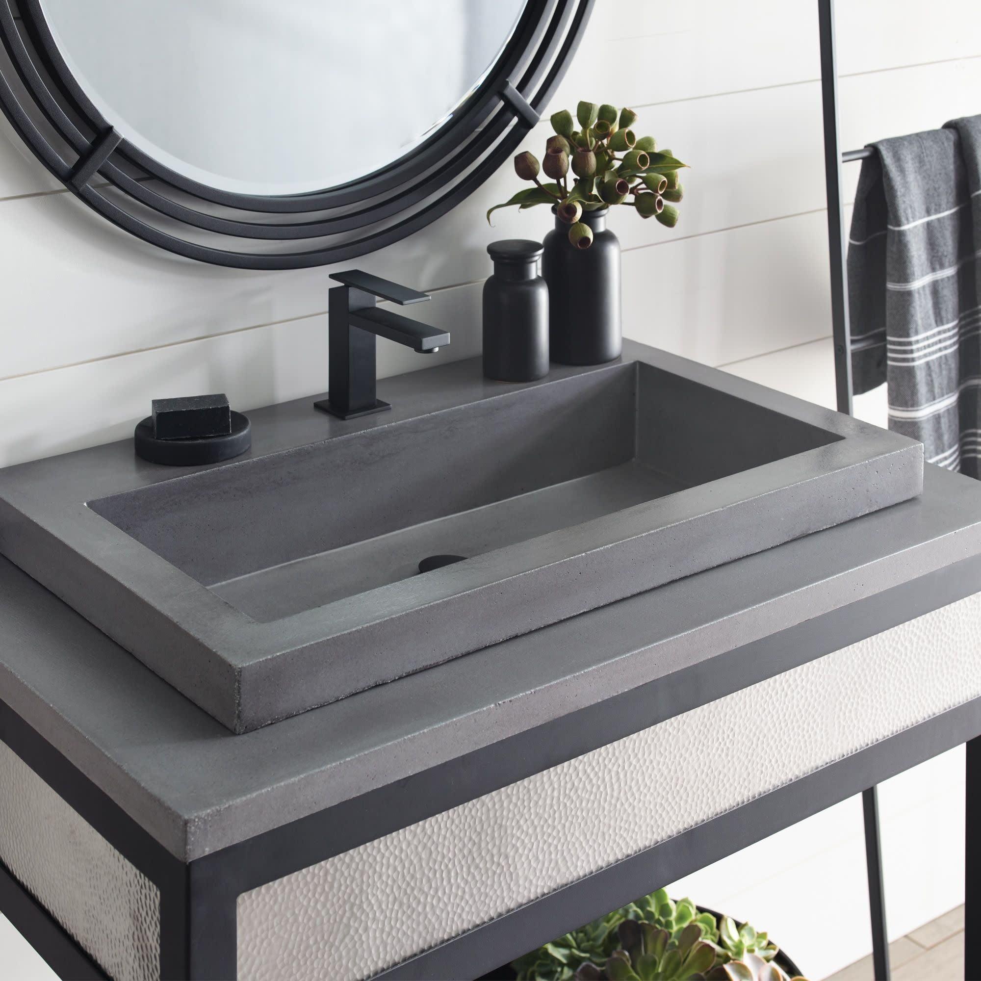 Trough Handmade Rectangular Drop-In Bathroom Sink