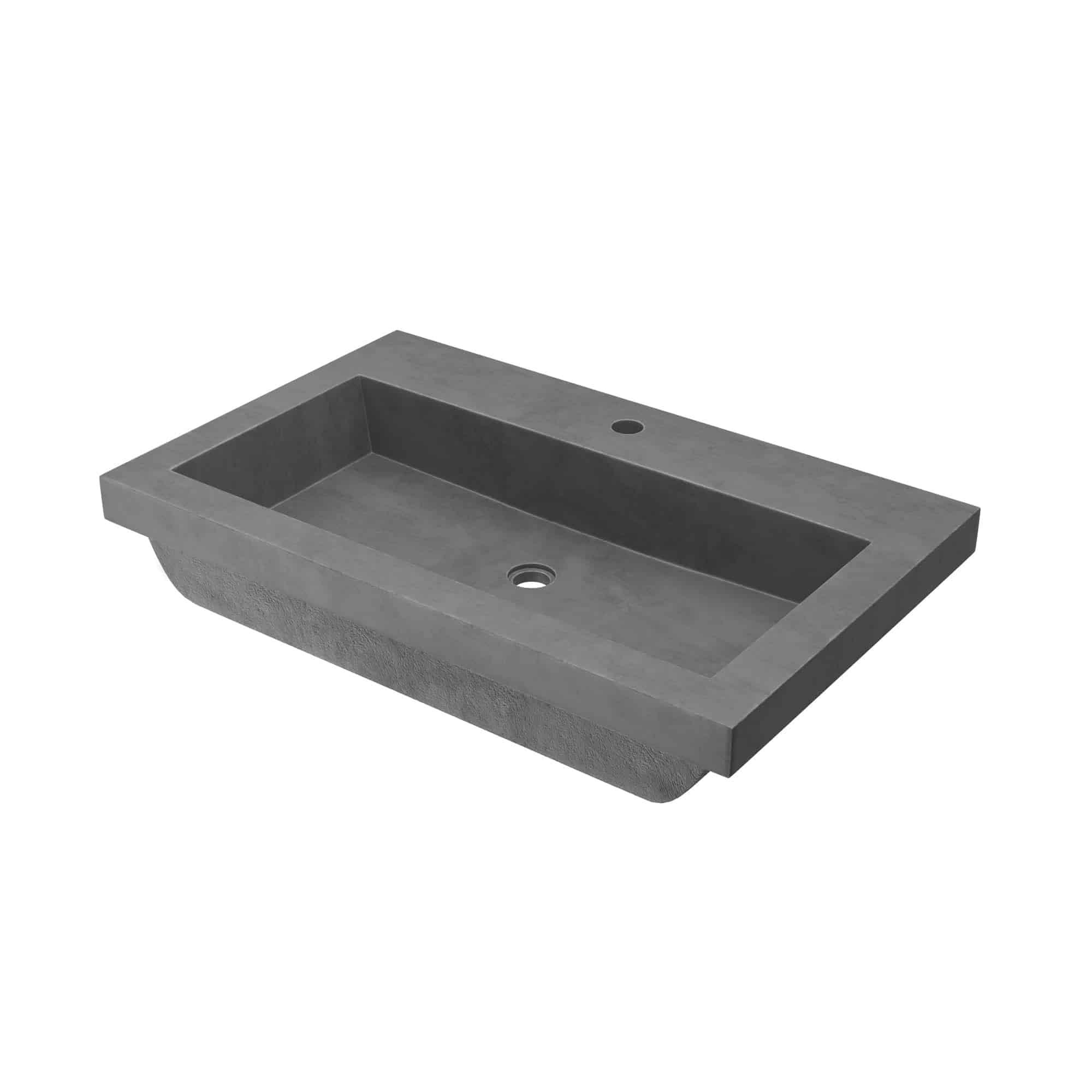 Trough Handmade Rectangular Drop-In Bathroom Sink