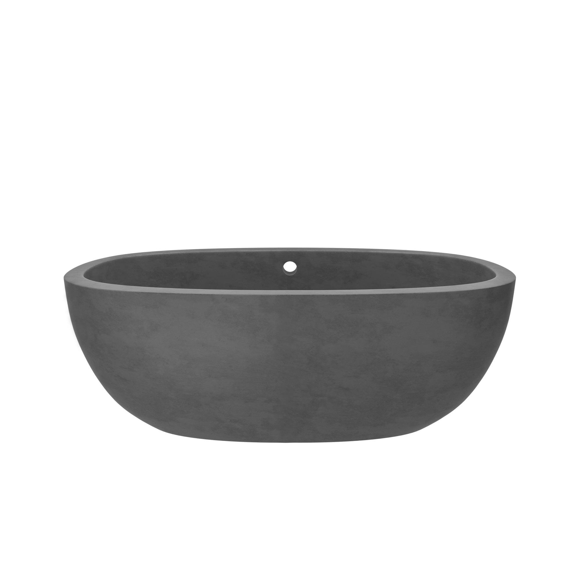 NativeStone Freestanding Soaking Cement Bathtub