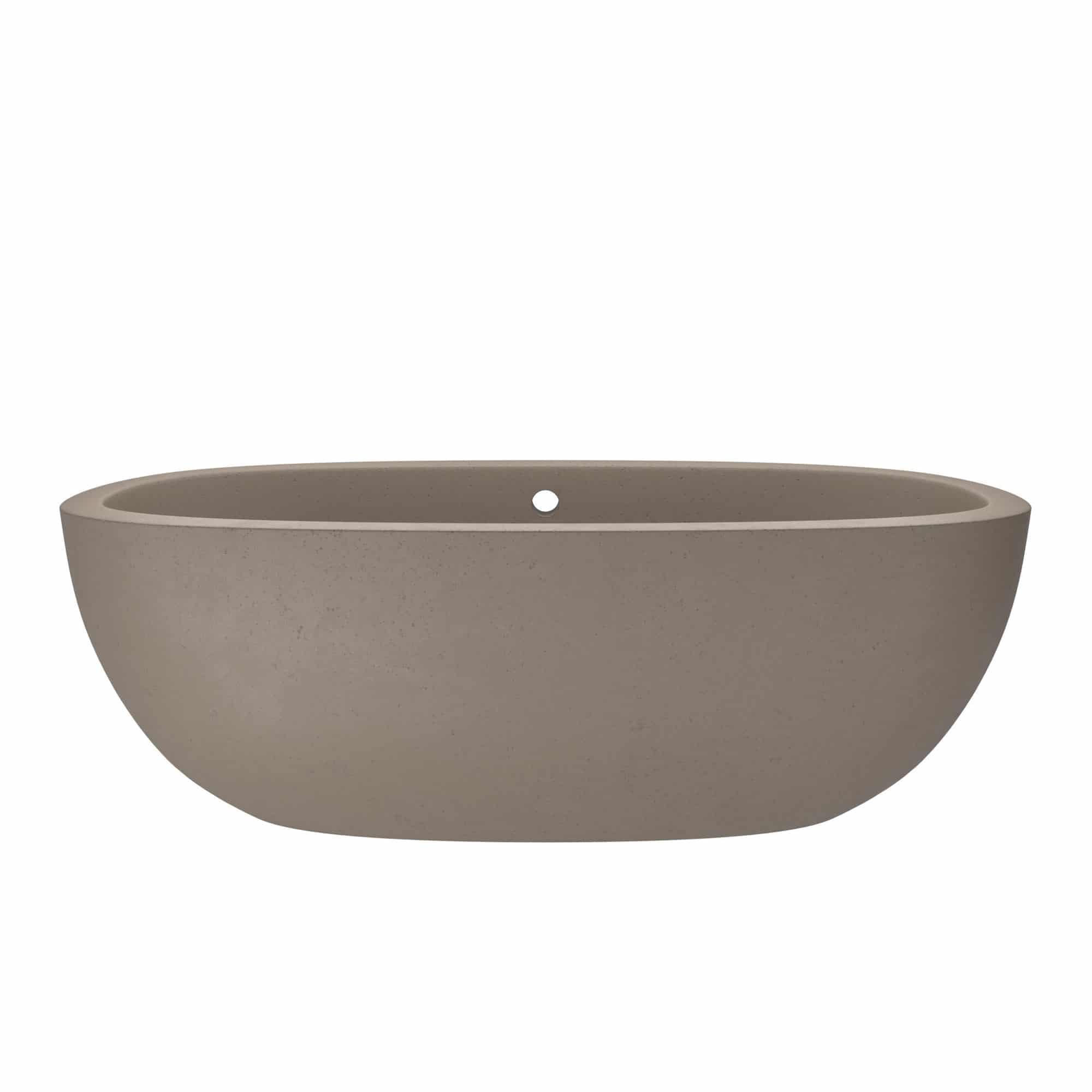 Rustic Elegance 72" Oval Freestanding Soaker Tub in Natural Concrete