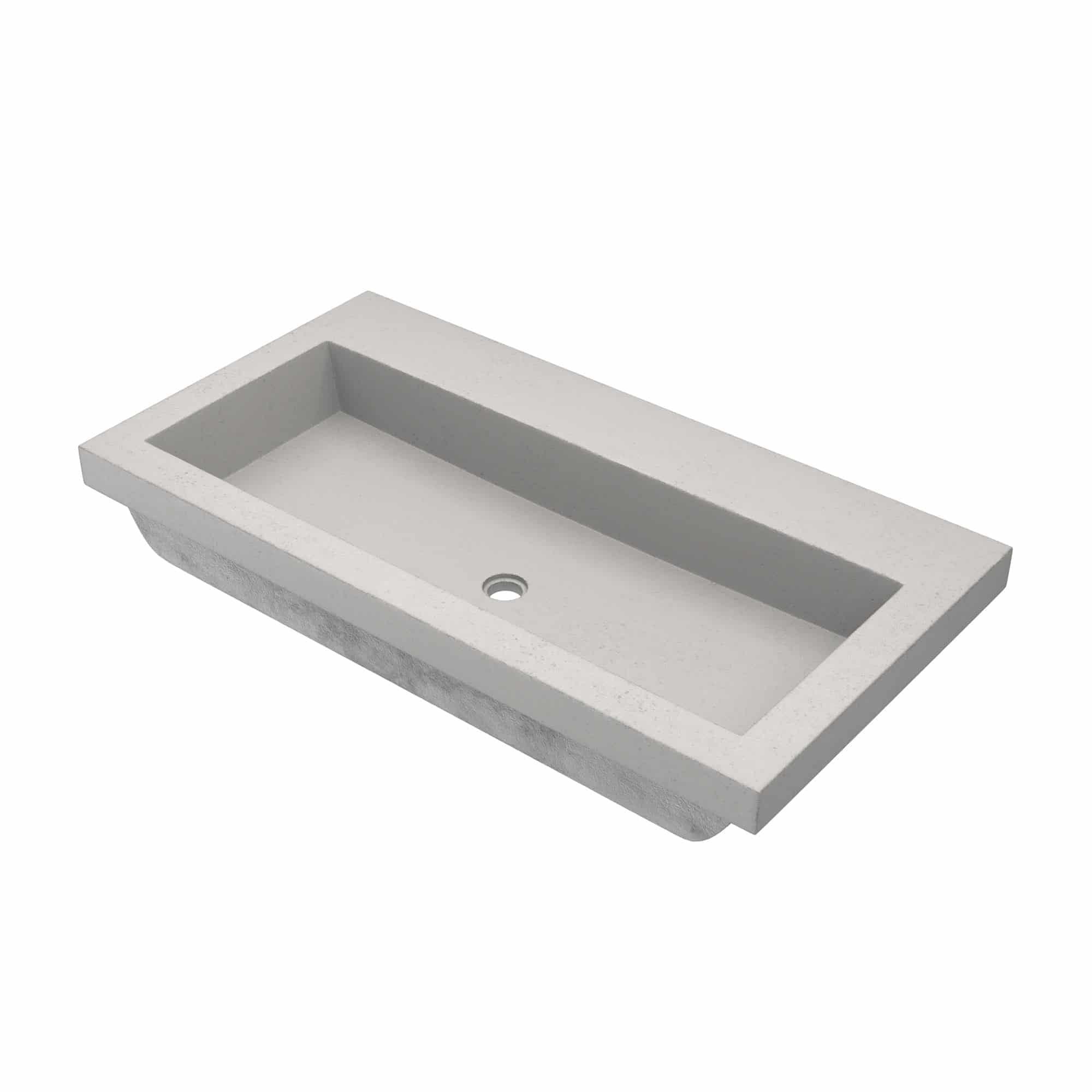 Native Stone Handcrafted Concrete 36" Trough Bathroom Sink