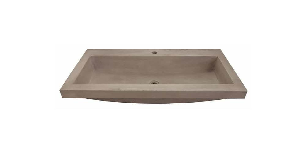 Native Stone Handcrafted Concrete 36" Trough Bathroom Sink