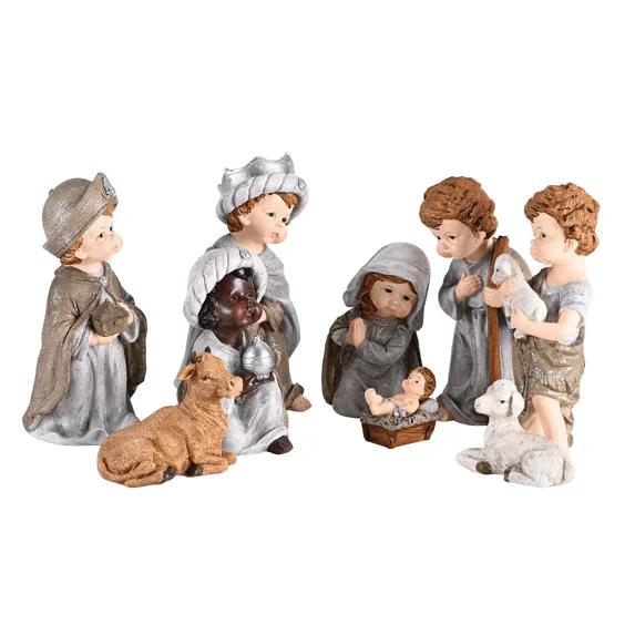 Alcott Hill® Nativity Family Wisemen Shepherd Boy 8H