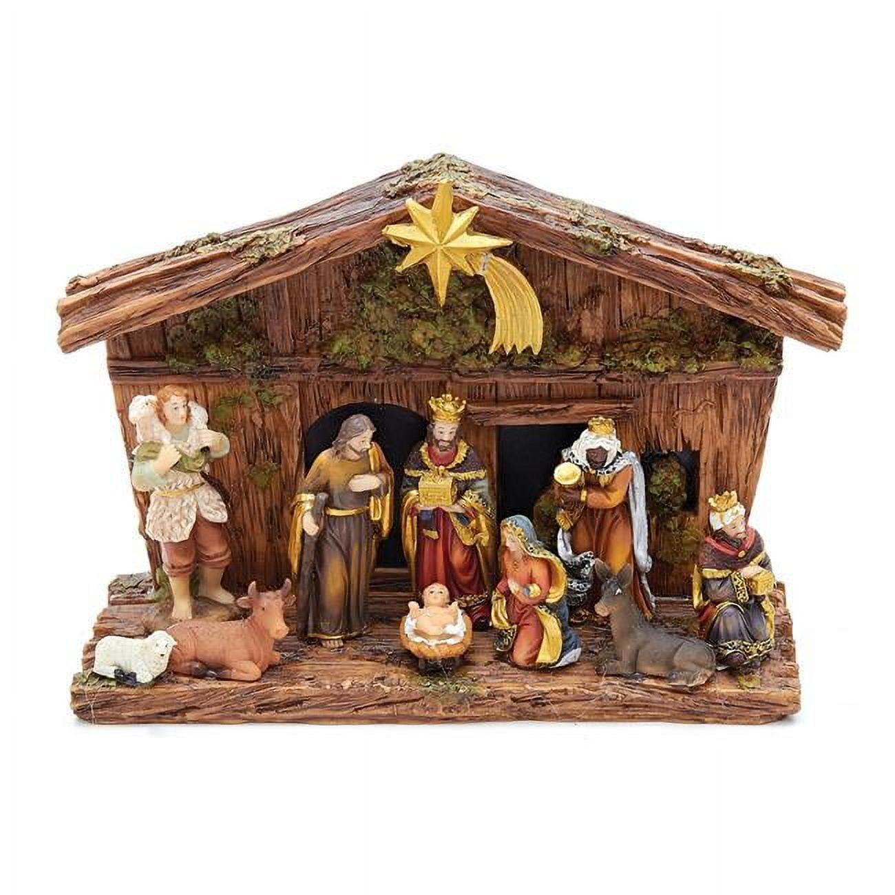 Kurt Adler 11-Piece Christmas Nativity Set with Stable