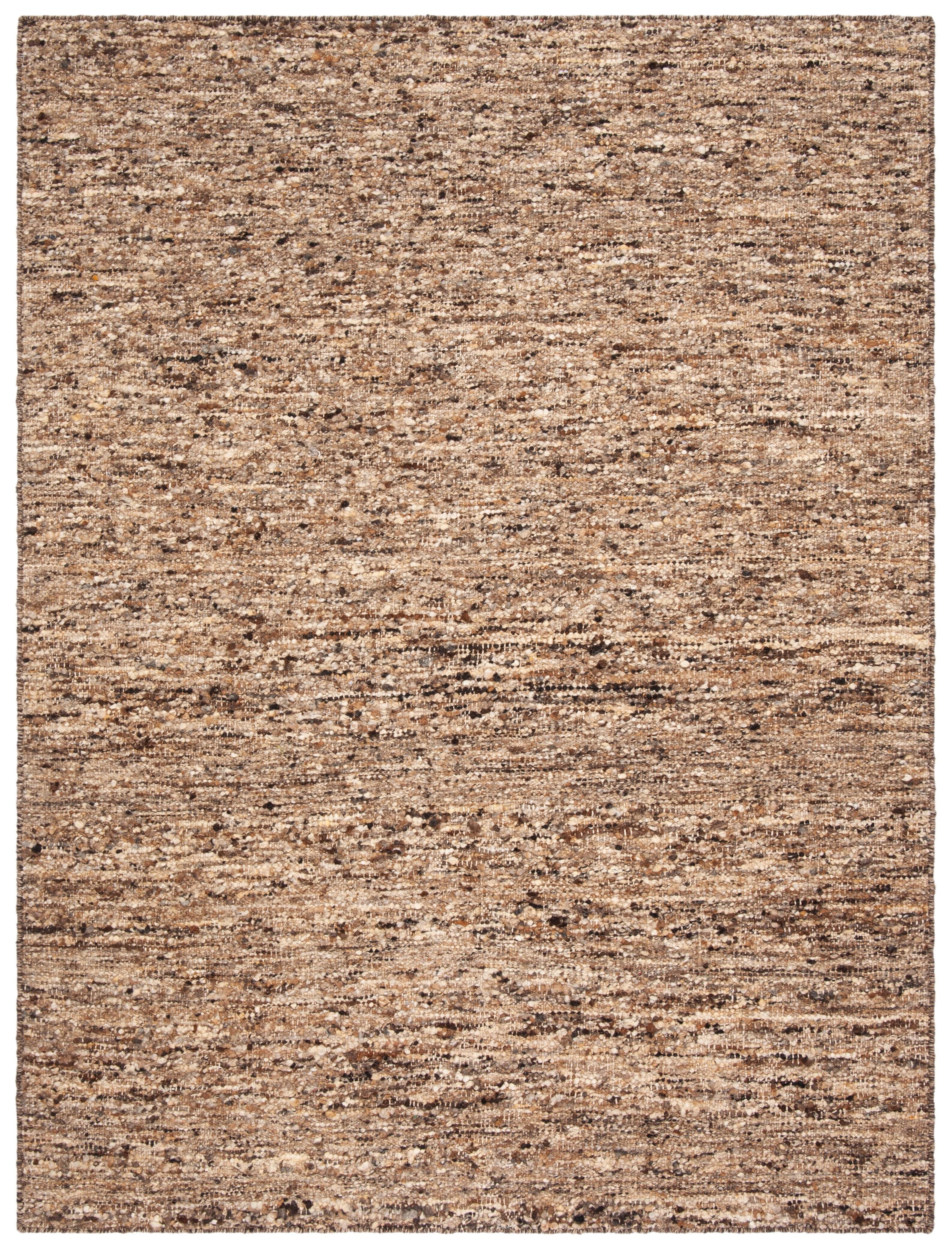 Beige and Taupe Handmade Wool Area Rug, 3' x 5'