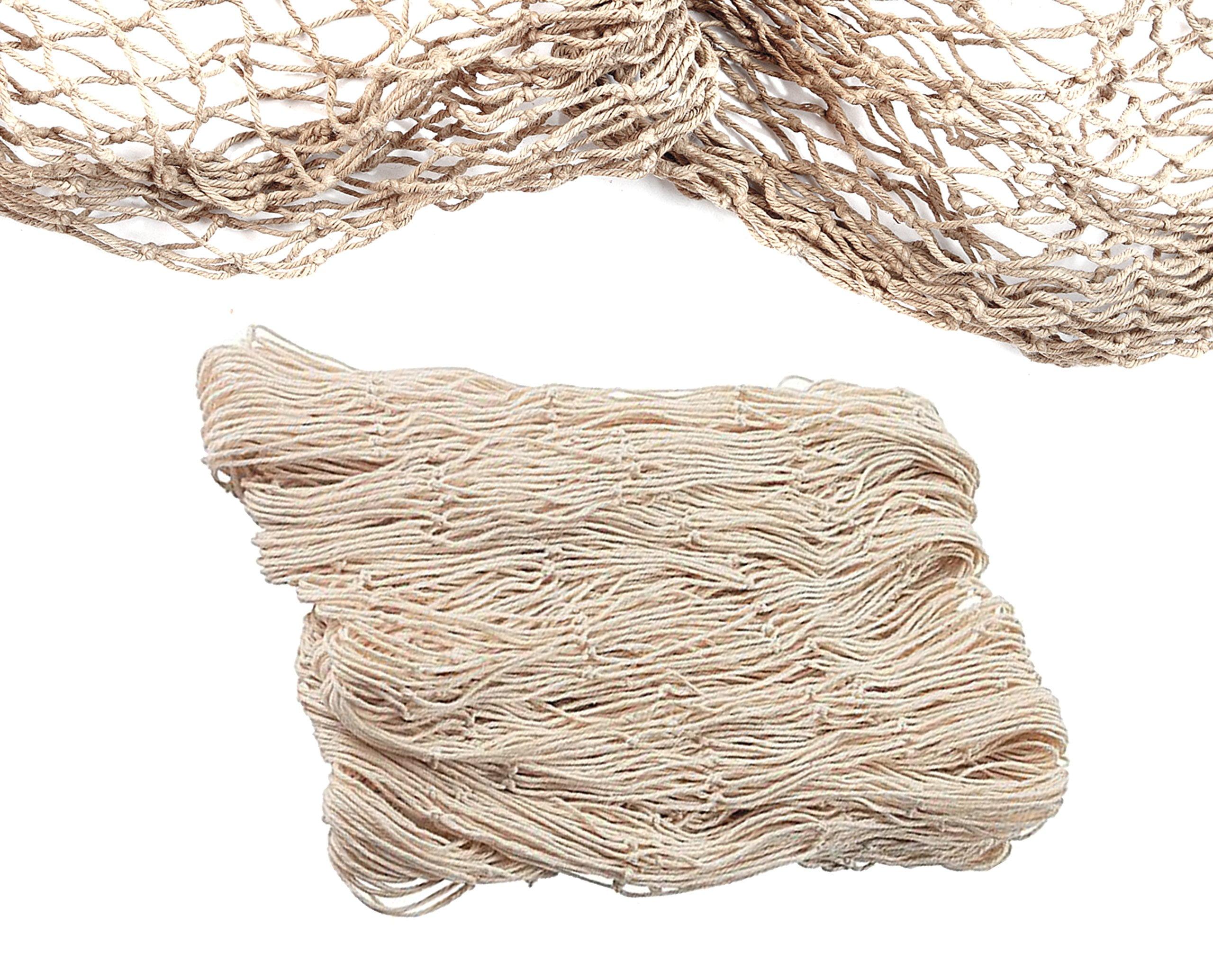 Big Mo's Toys Fish Net Party Decorations Nautical Wall Decor - 14 ft - Natural