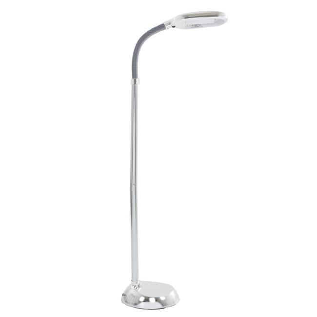 Natural Full Spectrum Sunlight Reading & Crafting Floor Lamp, Metallic Silver